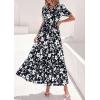 imagePRETTYGARDEN Womens Summer Maxi Dresses Boho Floral Short Sleeve V Neck Casual Wedding Guest 2026 Beach Vacation OutfitsFloral Black White