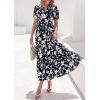 imagePRETTYGARDEN Womens Summer Maxi Dresses Boho Floral Short Sleeve V Neck Casual Wedding Guest 2026 Beach Vacation OutfitsFloral Black White