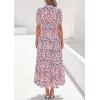 imagePRETTYGARDEN Womens Summer Maxi Dresses Boho Floral Short Sleeve V Neck Casual Wedding Guest 2026 Beach Vacation OutfitsFloral Navy Blue