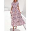 imagePRETTYGARDEN Womens Summer Maxi Dresses Boho Floral Short Sleeve V Neck Casual Wedding Guest 2026 Beach Vacation OutfitsFloral Navy Blue