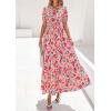 imagePRETTYGARDEN Womens Summer Maxi Dresses Boho Floral Short Sleeve V Neck Casual Wedding Guest 2026 Beach Vacation OutfitsFloral Orange Pink Red