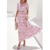imagePRETTYGARDEN Womens Summer Maxi Dresses Boho Floral Short Sleeve V Neck Casual Wedding Guest 2026 Beach Vacation OutfitsFloral Pink Multicolored
