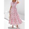 imagePRETTYGARDEN Womens Summer Maxi Dresses Boho Floral Short Sleeve V Neck Casual Wedding Guest 2026 Beach Vacation OutfitsFloral Pink Multicolored