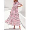 imagePRETTYGARDEN Womens Summer Maxi Dresses Boho Floral Short Sleeve V Neck Casual Wedding Guest 2026 Beach Vacation OutfitsFloral Pink Multicolored