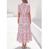 imagePRETTYGARDEN Womens Summer Maxi Dresses Boho Floral Short Sleeve V Neck Casual Wedding Guest 2026 Beach Vacation OutfitsFloral Pink Multicolored