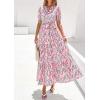 imagePRETTYGARDEN Womens Summer Maxi Dresses Boho Floral Short Sleeve V Neck Casual Wedding Guest 2026 Beach Vacation OutfitsFloral Pink Multicolored