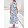 imagePRETTYGARDEN Womens Summer Maxi Dresses Boho Floral Short Sleeve V Neck Casual Wedding Guest 2026 Beach Vacation OutfitsFloral White Blue