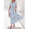 imagePRETTYGARDEN Womens Summer Maxi Dresses Boho Floral Short Sleeve V Neck Casual Wedding Guest 2026 Beach Vacation OutfitsFloral White Blue