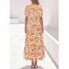 imagePRETTYGARDEN Womens Summer Maxi Dresses Boho Floral Short Sleeve V Neck Casual Wedding Guest 2026 Beach Vacation OutfitsFloral White Orange