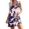 imagePRETTYGARDEN Sundresses for Women 2026 Boho Floral Summer Dresses Ruffle Cap Sleeve Short A Line Mini Beach Vacation DressPink Purple Floral