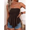 imagePRETTYGARDEN Peplum Tube Tops for Women Trendy Summer Going Out 2026 Spring Strapless Bandeau Smocked Flowy Babydoll ShirtsDark Brown