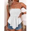 imagePRETTYGARDEN Peplum Tube Tops for Women Trendy Summer Going Out 2026 Spring Strapless Bandeau Smocked Flowy Babydoll ShirtsWhite