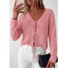 imagePRETTYGARDEN Womens Tie Front Cardigan 2026 Summer Boho Crochet Knit Cover Up Beach Vacation Hollow Out Lightweight TopsPink