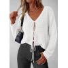 imagePRETTYGARDEN Womens Tie Front Cardigan 2026 Summer Boho Crochet Knit Cover Up Beach Vacation Hollow Out Lightweight TopsWhite