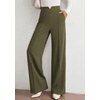 image:imagePRETTYGARDEN Palazzo Pants for Women 2026 Spring Dressy High Waisted Wide Leg Work Pants Fall Casual Flowy Lounge TrousersArmy Green