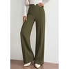 image:imagePRETTYGARDEN Palazzo Pants for Women 2026 Spring Dressy High Waisted Wide Leg Work Pants Fall Casual Flowy Lounge TrousersArmy Green