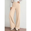 image:imagePRETTYGARDEN Palazzo Pants for Women 2026 Spring Dressy High Waisted Wide Leg Work Pants Fall Casual Flowy Lounge TrousersBeige