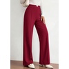 image:imagePRETTYGARDEN Palazzo Pants for Women 2026 Spring Dressy High Waisted Wide Leg Work Pants Fall Casual Flowy Lounge TrousersBurgundy