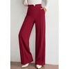 image:imagePRETTYGARDEN Palazzo Pants for Women 2026 Spring Dressy High Waisted Wide Leg Work Pants Fall Casual Flowy Lounge TrousersBurgundy