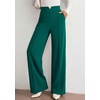 image:imagePRETTYGARDEN Palazzo Pants for Women 2026 Spring Dressy High Waisted Wide Leg Work Pants Fall Casual Flowy Lounge TrousersDark Green
