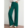 image:imagePRETTYGARDEN Palazzo Pants for Women 2026 Spring Dressy High Waisted Wide Leg Work Pants Fall Casual Flowy Lounge TrousersDark Green