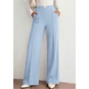 image:imagePRETTYGARDEN Palazzo Pants for Women 2026 Spring Dressy High Waisted Wide Leg Work Pants Fall Casual Flowy Lounge TrousersLight Blue