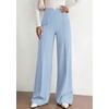 image:imagePRETTYGARDEN Palazzo Pants for Women 2026 Spring Dressy High Waisted Wide Leg Work Pants Fall Casual Flowy Lounge TrousersLight Blue