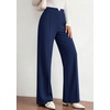 image:imagePRETTYGARDEN Palazzo Pants for Women 2026 Spring Dressy High Waisted Wide Leg Work Pants Fall Casual Flowy Lounge TrousersNavy Blue