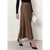 image:imagePRETTYGARDEN Womens 2026 Fall Fashion Maxi Long Skirts Trendy Silk Satin High Waisted A Line Mermaid Business Casual OutfitsBrown