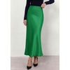 image:imagePRETTYGARDEN Womens 2026 Fall Fashion Maxi Long Skirts Trendy Silk Satin High Waisted A Line Mermaid Business Casual OutfitsGreen