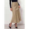 image:imagePRETTYGARDEN Womens 2026 Fall Fashion Maxi Long Skirts Trendy Silk Satin High Waisted A Line Mermaid Business Casual OutfitsKhaki