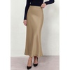 image:imagePRETTYGARDEN Womens 2026 Fall Fashion Maxi Long Skirts Trendy Silk Satin High Waisted A Line Mermaid Business Casual OutfitsKhaki