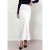 image:imagePRETTYGARDEN Womens 2026 Fall Fashion Maxi Long Skirts Trendy Silk Satin High Waisted A Line Mermaid Business Casual OutfitsWhite