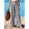 image:imagePRETTYGARDEN Womens Palazzo Pants 2026 Summer Striped Wide Leg Trousers Elastic Waist Flowy Lounge Pant PocketsStriped Black White