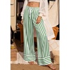image:imagePRETTYGARDEN Womens Palazzo Pants 2026 Summer Striped Wide Leg Trousers Elastic Waist Flowy Lounge Pant PocketsStriped Green White