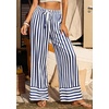 image:imagePRETTYGARDEN Womens Palazzo Pants 2026 Summer Striped Wide Leg Trousers Elastic Waist Flowy Lounge Pant PocketsStriped Navy White
