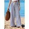image:imagePRETTYGARDEN Womens Palazzo Pants 2026 Summer Striped Wide Leg Trousers Elastic Waist Flowy Lounge Pant PocketsStriped Navy White