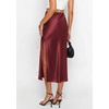 image:imagePRETTYGARDEN Womens Satin Skirt 2026 Summer Silk Business Casual High Waisted A Line Flowy Work Wedding Cocktail Midi SkirtsBurgundy