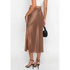 image:imagePRETTYGARDEN Womens Satin Skirt 2026 Summer Silk Business Casual High Waisted A Line Flowy Work Wedding Cocktail Midi SkirtsCoffee