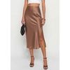 image:imagePRETTYGARDEN Womens Satin Skirt 2026 Summer Silk Business Casual High Waisted A Line Flowy Work Wedding Cocktail Midi SkirtsCoffee