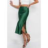 image:imagePRETTYGARDEN Womens Satin Skirt 2026 Summer Silk Business Casual High Waisted A Line Flowy Work Wedding Cocktail Midi SkirtsDark Green
