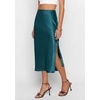 image:imagePRETTYGARDEN Womens Satin Skirt 2026 Summer Silk Business Casual High Waisted A Line Flowy Work Wedding Cocktail Midi SkirtsLake Blue