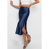image:imagePRETTYGARDEN Womens Satin Skirt 2026 Summer Silk Business Casual High Waisted A Line Flowy Work Wedding Cocktail Midi SkirtsNavy Blue