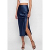 image:imagePRETTYGARDEN Womens Satin Skirt 2026 Summer Silk Business Casual High Waisted A Line Flowy Work Wedding Cocktail Midi SkirtsNavy Blue
