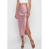 image:imagePRETTYGARDEN Womens Satin Skirt 2026 Summer Silk Business Casual High Waisted A Line Flowy Work Wedding Cocktail Midi SkirtsPink