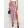 image:imagePRETTYGARDEN Womens Satin Skirt 2026 Summer Silk Business Casual High Waisted A Line Flowy Work Wedding Cocktail Midi SkirtsPink