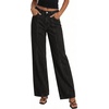 image:imagePRETTYGARDEN Womens Wide Leg Jeans High Waisted Stretchy Baggy Seamed Front Denim Palazzo Pants 2026 Summer Fashion ClothesBlack
