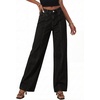 image:imagePRETTYGARDEN Womens Wide Leg Jeans High Waisted Stretchy Baggy Seamed Front Denim Palazzo Pants 2026 Summer Fashion ClothesBlack