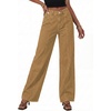 image:imagePRETTYGARDEN Womens Wide Leg Jeans High Waisted Stretchy Baggy Seamed Front Denim Palazzo Pants 2026 Summer Fashion ClothesCamel