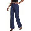 image:imagePRETTYGARDEN Womens Wide Leg Jeans High Waisted Stretchy Baggy Seamed Front Denim Palazzo Pants 2026 Summer Fashion ClothesDeep Blue